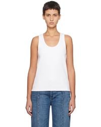 Bottega Veneta - Débardeur blanc en jersey côtelé - Lyst