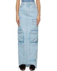 Gcds - Blue Ultracargo Denim Maxi Skirt - Lyst