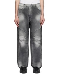 Balmain - Paneled Loose-Fit Biker Denim Jeans - Lyst