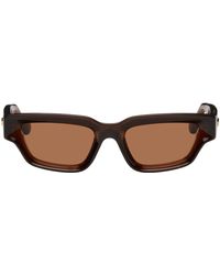 Bottega Veneta - Brown Sharp Square Sunglasses - Lyst