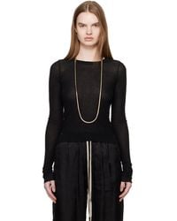 Rick Owens - Temple Cropped Rib Ls T-shirt - Lyst