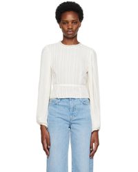 FRAME - Off-white Cutout Blouse - Lyst