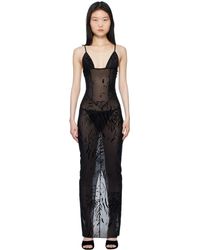 Poster Girl - Robe Longue Hun Noire À Motif Zébré Imprimé - Lyst