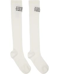 MM6 by Maison Margiela - Off- Knee-High Socks - Lyst