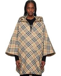 Burberry - Blouson De Style Cape Pliable En Sergé À Carreaux - Lyst