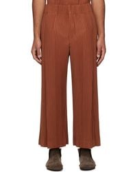 Homme Plissé Issey Miyake - Homme Plissé Issey Miyake Orange Monthly Color October Trousers - Lyst