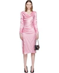 Valentino - Crepe Satin Midi Dress - Lyst