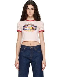 CASABLANCA - Pyramid Tourism Cropped Baby Short Sleeve T‑Shirt - Lyst
