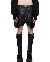 Rick Owens - Black Stefan Leather Shorts - Lyst