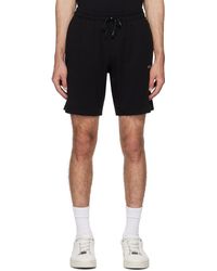 BOSS - Black Embroidered Shorts - Lyst
