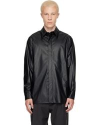 MM6 by Maison Margiela - Long-Sleeved Faux-Leather Shirt - Lyst