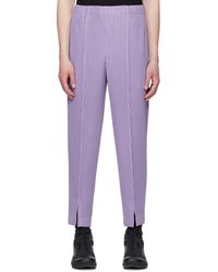 Homme Plissé Issey Miyake - Homme Plissé Issey Miyake Purple Tailored Pleats 2 Trousers - Lyst