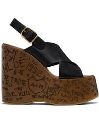 Chloé - ブラック Maxime ウェッジサンダル - Lyst