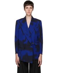 McQueen - ブルー グラフィティ テーラードジャケット - Lyst