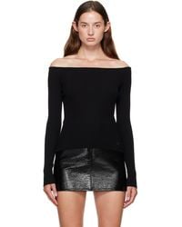 Courreges - Off Shoulder Rib Knit Top - Lyst