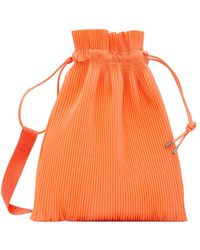 Pleats Please Issey Miyake Drawstring Pleats Bag - Orange