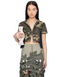 ANDERSSON BELL - Khaki & Camouflage Denim T-Shirt - Lyst
