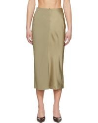 Ami Paris - Taupe Straight Midi Skirt - Lyst