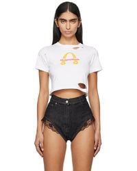 Doublet - Magnetic Distressed Cropped Cotton Jersey T-shirt - Lyst