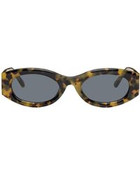 The Attico - Brown Linda Farrow Edition Berta Oval Sunglasses - Lyst