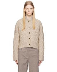 REMAIN Birger Christensen - Beige Brushed Cardigan - Lyst