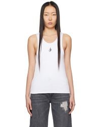 JW Anderson - White Embroidered Tank Top - Lyst