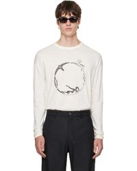 Bluemarble - T-Shirt À Manches Longues Blanc Cassé À Image Circle Of Life - Lyst