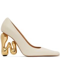 JW Anderson - Chaussures à talon sculptural blanches en cuir - Lyst