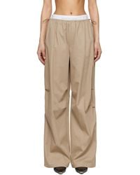 Alexander Wang - Taupe Logo Elastic Mid-Rise Trousers - Lyst