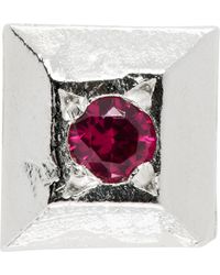 The Ouze - Ssense Exclusive Mini Cut Square Ruby Stud Single Earring - Lyst