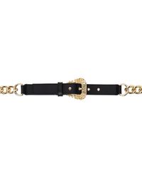 Versace - Black & Gold Chain Belt - Lyst