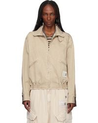 Maison Mihara Yasuhiro - Khaki Front Back Combined Zip-Up Jacket - Lyst