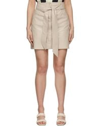 Nanushka - Beige Vegan Leather Meda Short Skirt - Lyst