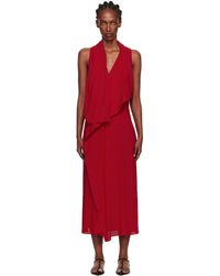 Yohji Yamamoto - Lawn Long Draped Sleeveless Maxi Dress - Lyst