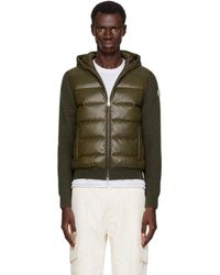 Moncler - Khaki Padded Wool Zip-Up Down Hoodie - Lyst