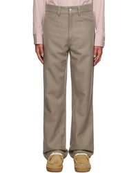 Ami Paris - Taupe Straight-fit Trousers - Lyst