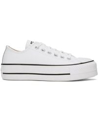 Converse - Chuck Taylor All Star Platform Leather Low Top Sneakers - Lyst