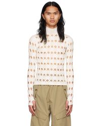 Dion Lee - Off-white Viscose Cut-out T-shirt - Lyst