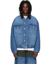 Alexander Wang - Plaid Combo Reversible Trucker Denim Jacket - Lyst