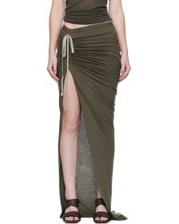 Rick Owens - Jupe Longue Kaki - Lyst