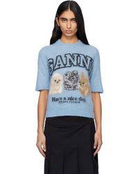 Ganni - Fine Brushed Alpaca Puppies T-Shirt - Lyst