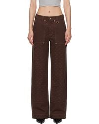 Marine Serre - ブラウン Moon Jacquard ツイル カーゴ ワークパンツ - Lyst