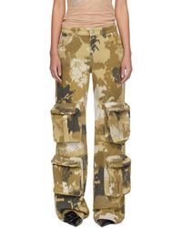 Blumarine - Pantalon cargo brun en denim à motif camouflage - Lyst