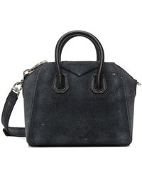 Givenchy - Black Mini Antigona Denim Top Handle Bag - Lyst