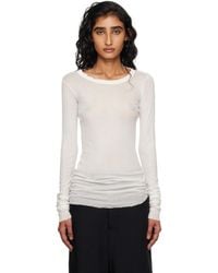 Rick Owens - Off- Concordians Mini Rib Ls T-Shirt - Lyst