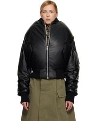 Duran Lantink - 'Over The Shoulders' Leather Bomber Jacket - Lyst