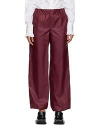 FIDAN NOVRUZOVA - Burgundy Macar Nylon Trousers - Lyst