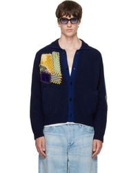 Bluemarble - Embroidered Patchwork Knitted Cardigan - Lyst