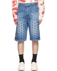we11done - Denim Cut-Out Shorts - Lyst