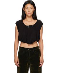 OPEN YY - Shirred Jersey Vest - Lyst